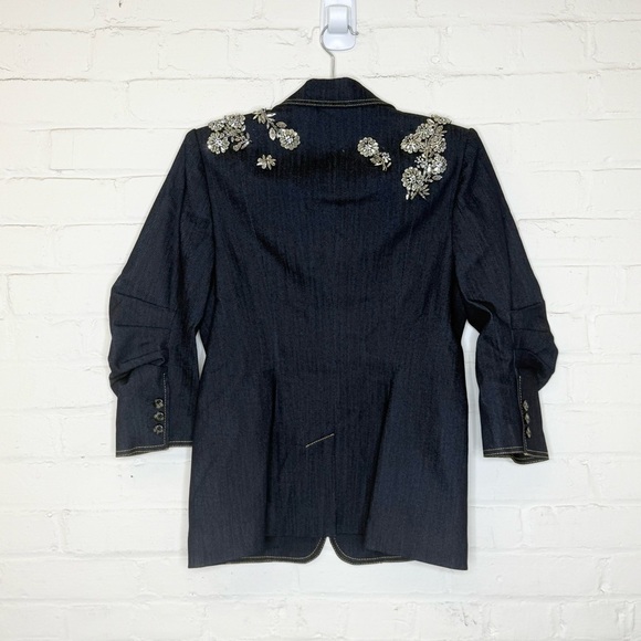 NWT Cinq à Sept Khloe Embellished Denim Jacket Blazer Size 2 - Picture 11 of 11